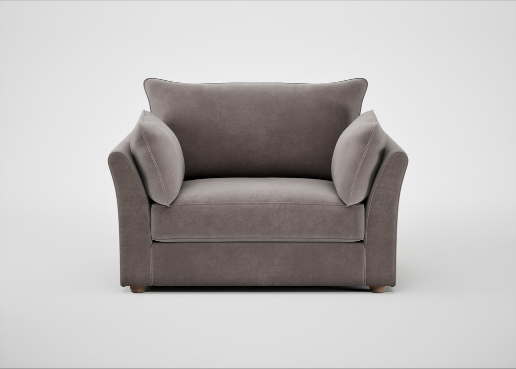 Tailor Loveseat Smart Luxe Velvet Mushroom