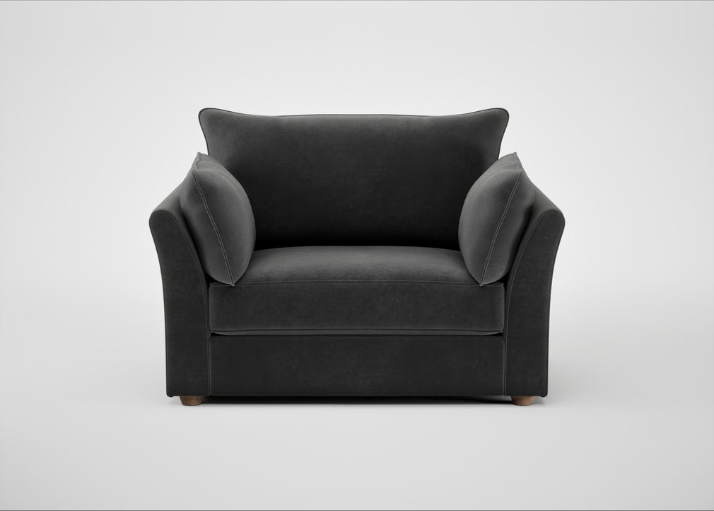 Tailor Loveseat Smart Luxe Velvet Nickel