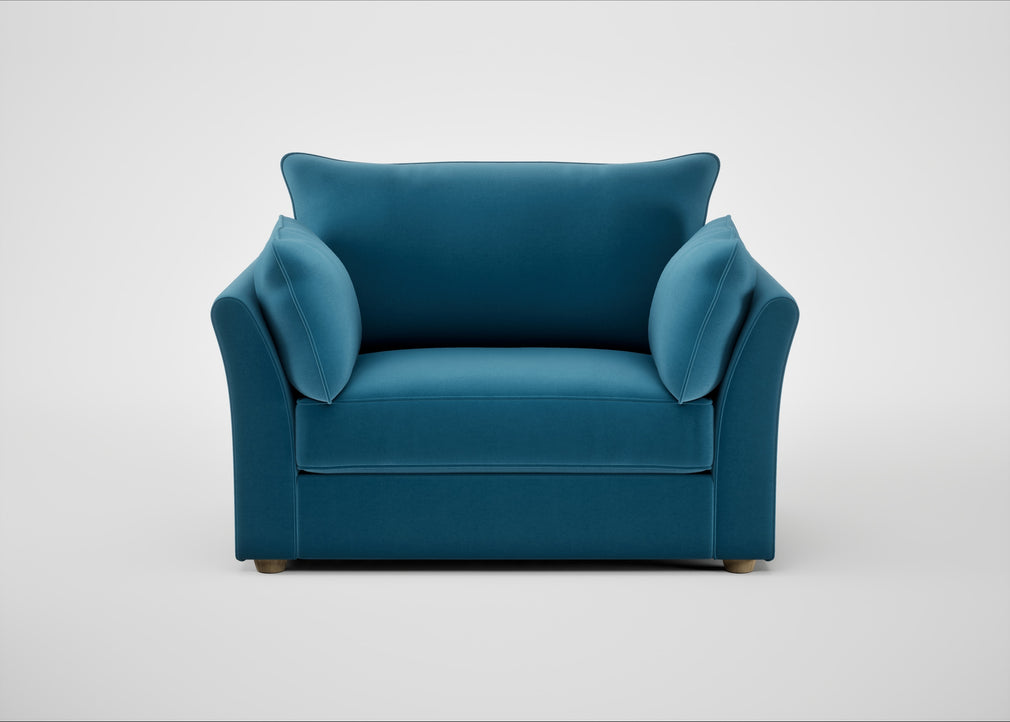 Tailor Loveseat Smart Velvet Ocean Blue