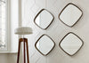 Mix 4 Square Wall Mirror Canaletta Walnut Small