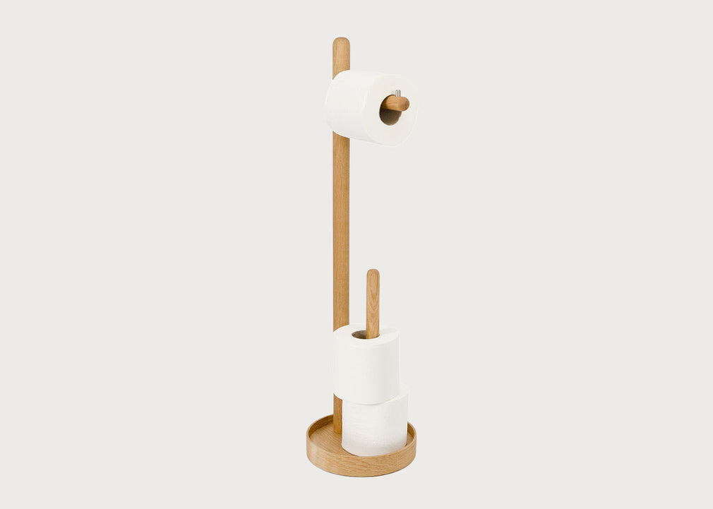 Yoku Freestanding Toilet Roll Holder Round
