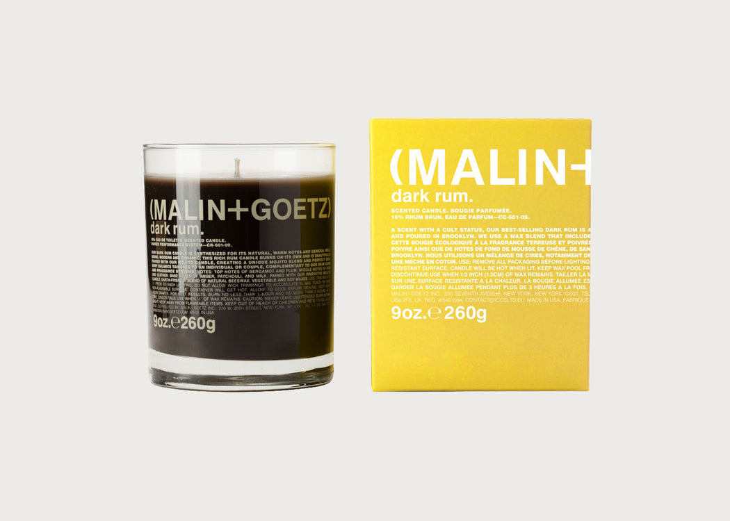 Dark Rum Scented Glass Candle