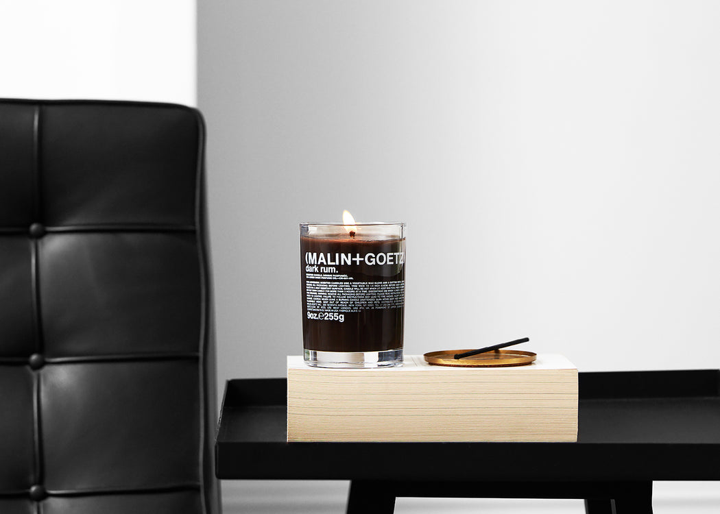 Dark Rum Scented Glass Candle