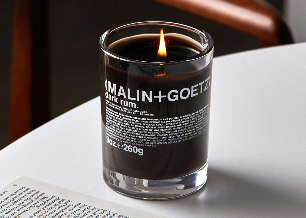 Dark Rum Scented Glass Candle