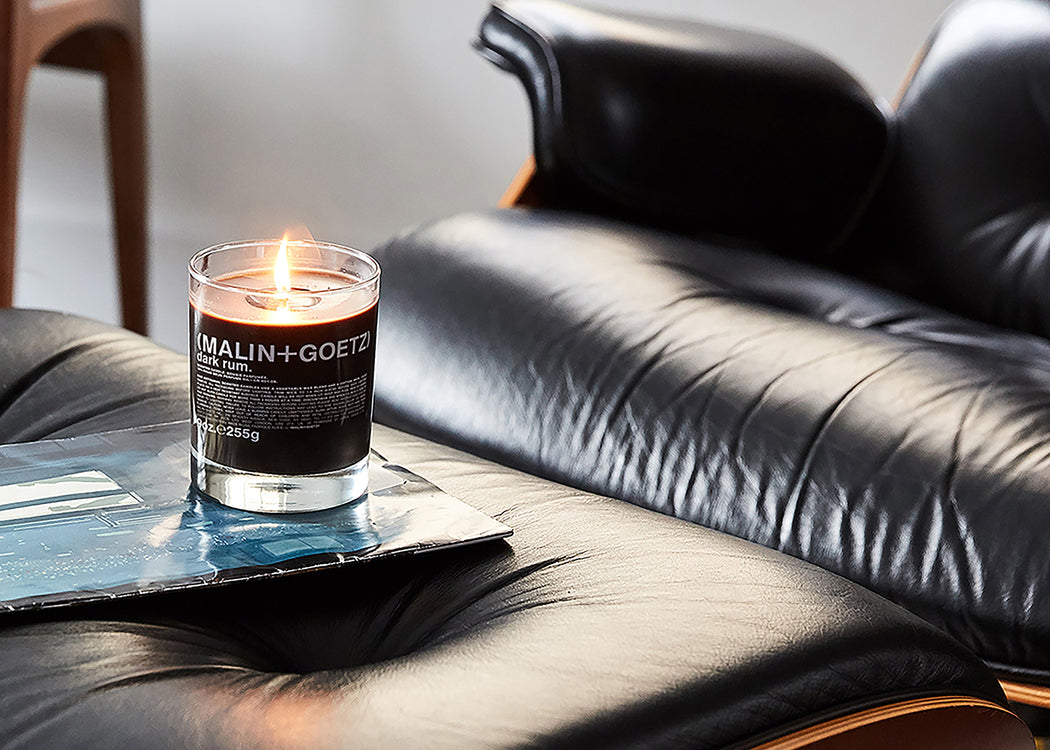 Dark Rum Scented Glass Candle