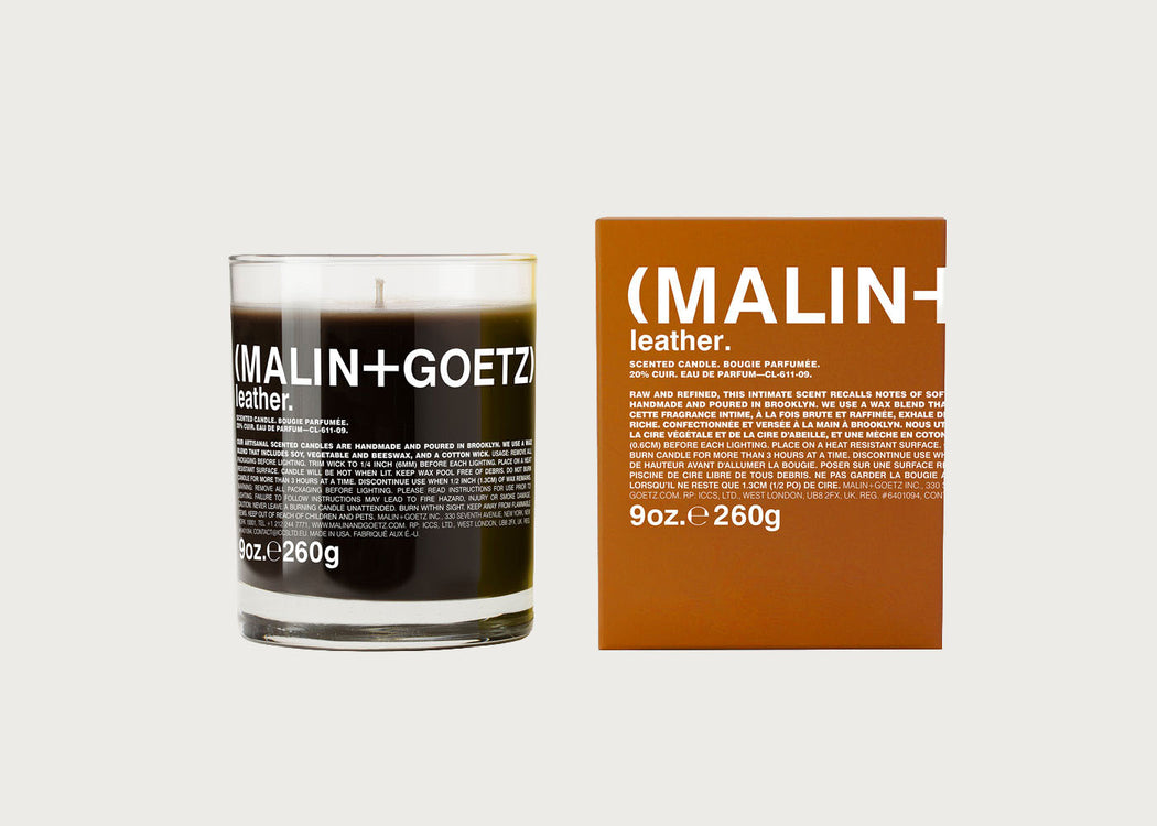 Leather Scented Glass Candle