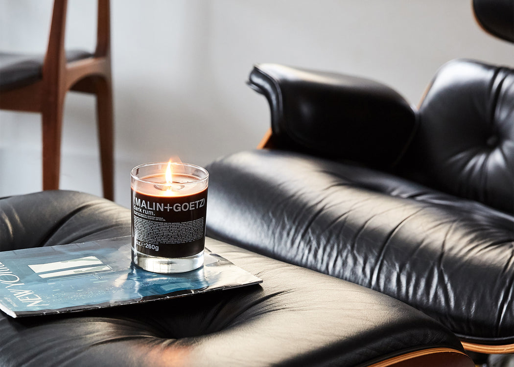 Leather Scented Glass Candle