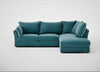 Tailor Right Hand Facing Corner Sofa Smart Luxe Velvet Airforce Blue / Natural
