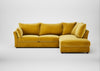 Tailor Right Hand Facing Corner Sofa Smart Luxe Velvet Canary / Walnut Stained