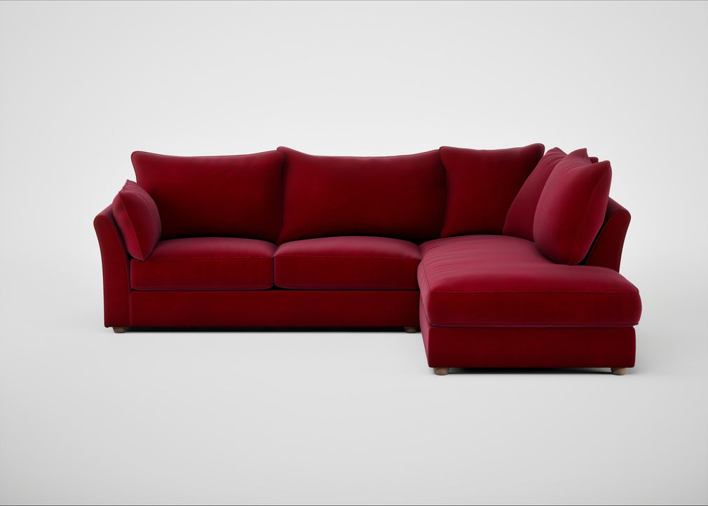 Tailor Right Hand Facing Corner Sofa Smart Luxe Velvet Mulberry / Natural