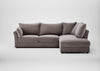 Tailor Right Hand Facing Corner Sofa Smart Luxe Velvet Mushroom / Walnut Stained