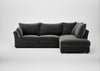 Tailor Right Hand Facing Corner Sofa Smart Luxe Velvet Nickel / Walnut Stained