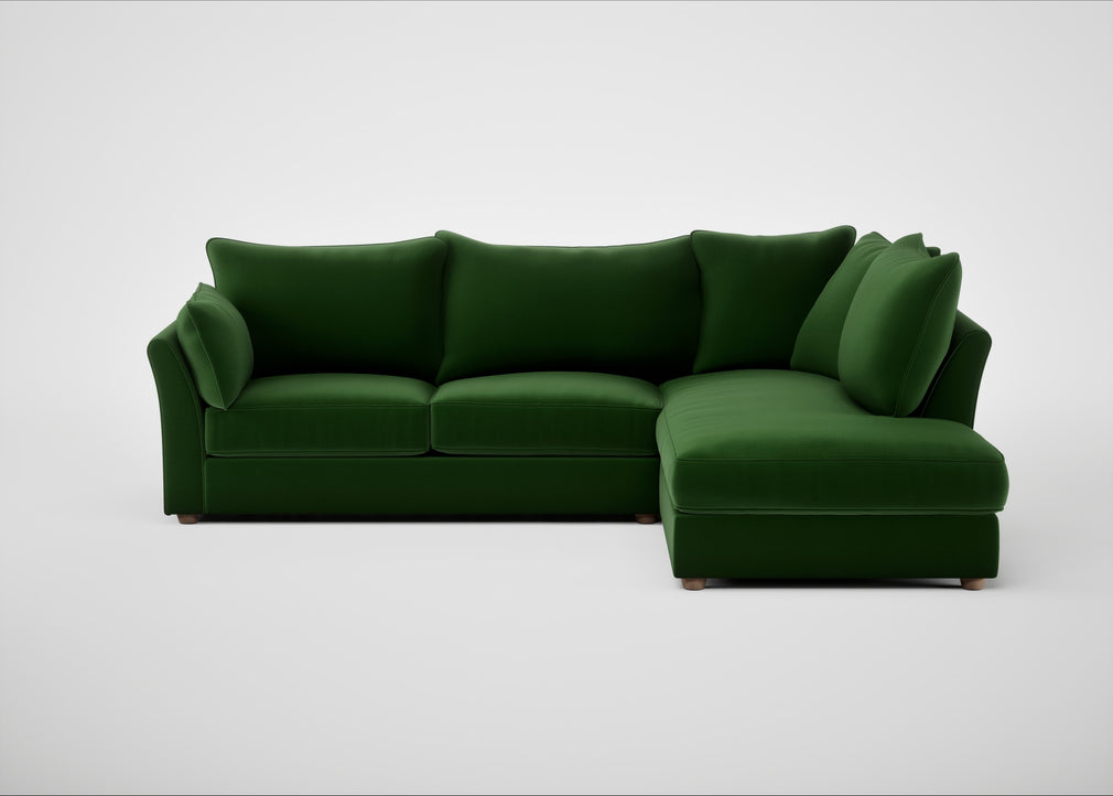 Tailor Right Hand Facing Corner Sofa Smart Velvet Forest / Natural