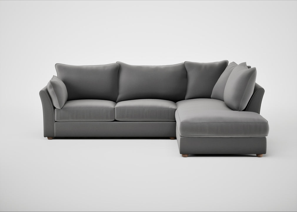 Tailor Right Hand Facing Corner Sofa Smart Velvet Mercury / Natural