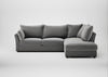 Tailor Right Hand Facing Corner Sofa Smart Velvet Mercury / Walnut Stained