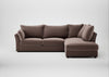 Tailor Right Hand Facing Corner Sofa Smart Velvet Mouse / Walnut Stained