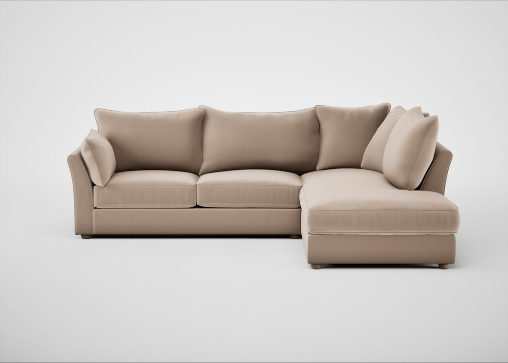 Tailor Right Hand Facing Corner Sofa Smart Velvet Pebble / Natural