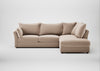 Tailor Right Hand Facing Corner Sofa Smart Velvet Pebble / Walnut Stained