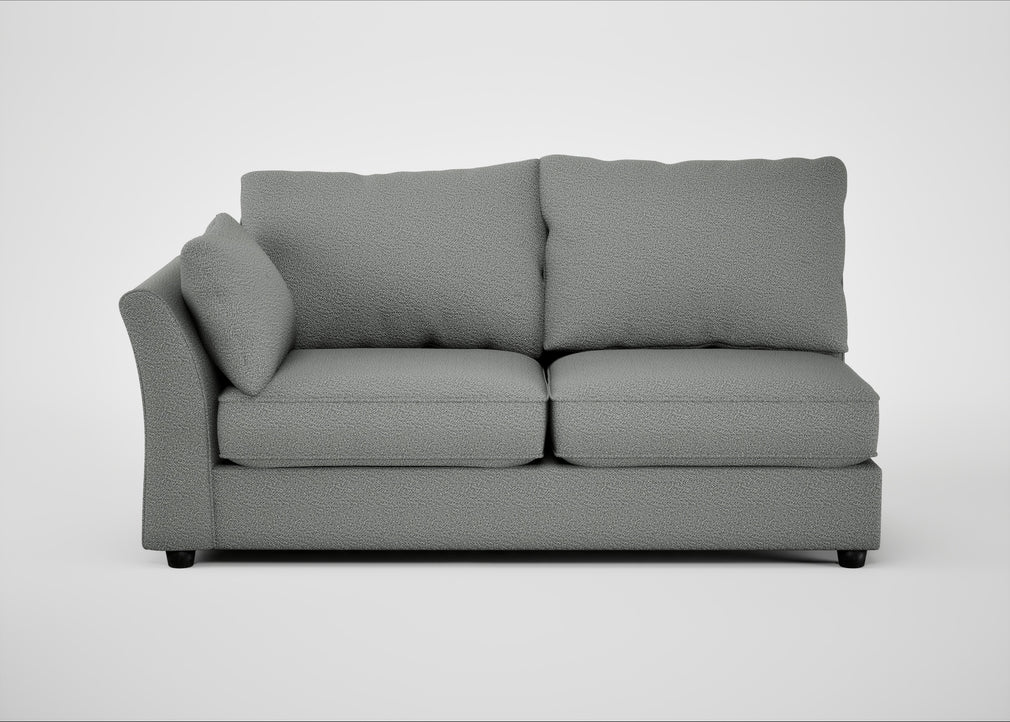 Tailor Large Left Hand Facing Corner Sofa Boucle Steel / Black