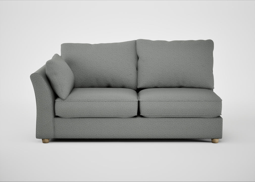 Tailor Large Left Hand Facing Corner Sofa Boucle Steel / Natural