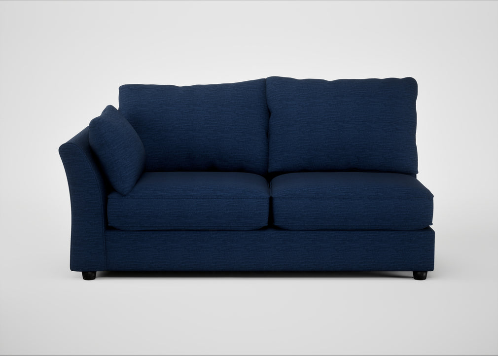 Tailor Large Left Hand Facing Corner Sofa Broad Weave Lagoon / Black