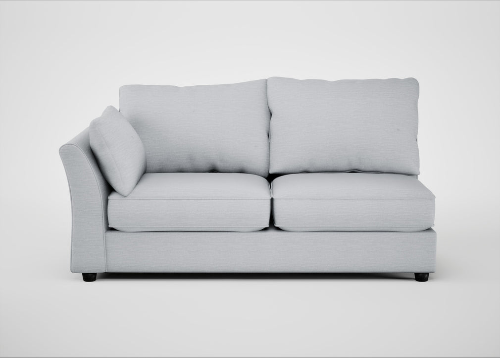 Tailor Large Left Hand Facing Corner Sofa Broad Weave Tin / Black