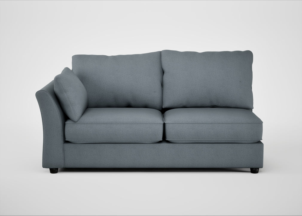 Tailor Large Left Hand Facing Corner Sofa Capelo Linen-Cotton Mineral / Black