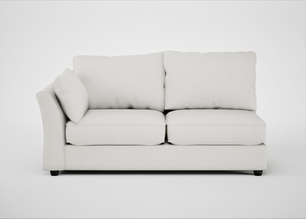 Tailor Large Left Hand Facing Corner Sofa Capelo Linen-Cotton Sea Salt / Black