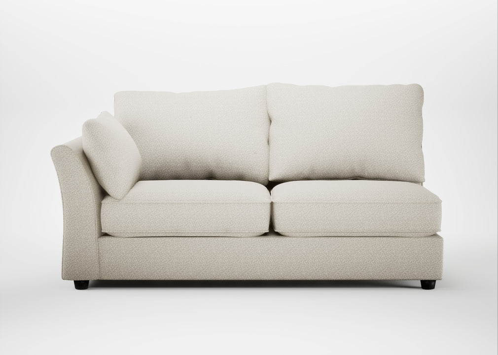 Tailor Large Left Hand Facing Corner Sofa Chunky Boucle Ecru / Black