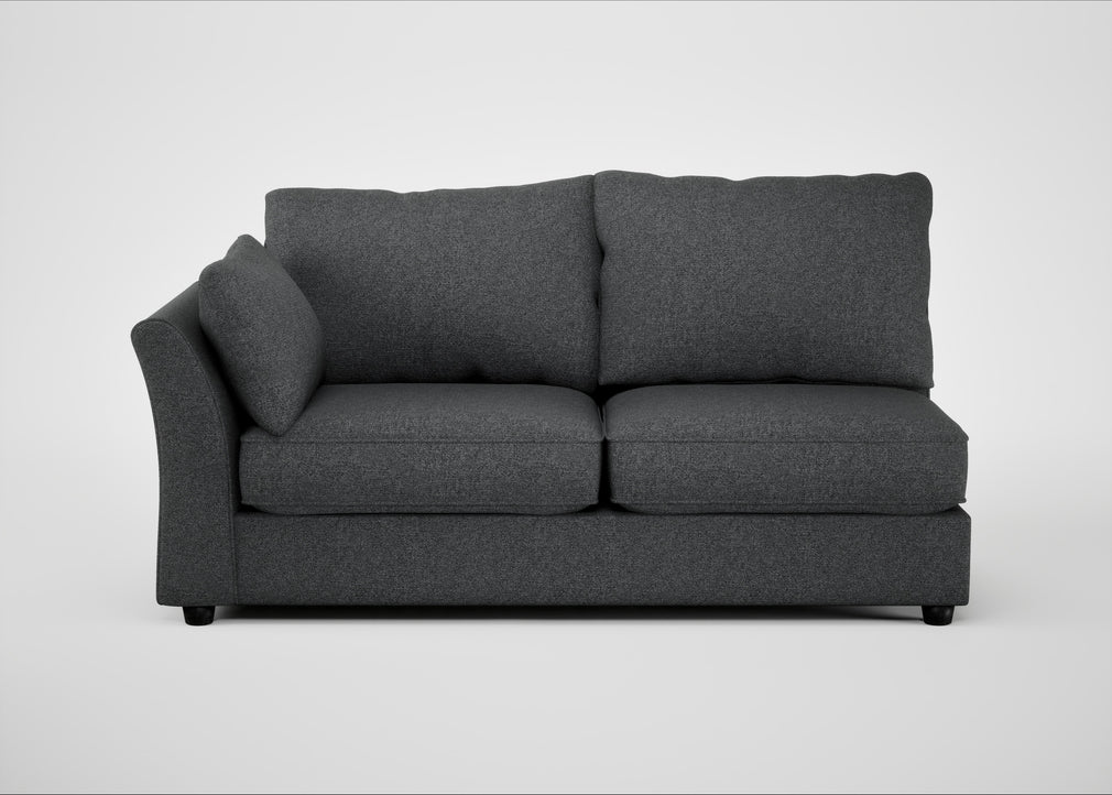 Tailor Large Left Hand Facing Corner Sofa Melton Wool Granite / Black