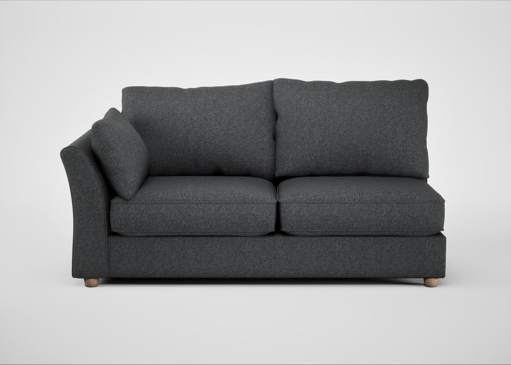 Tailor Large Left Hand Facing Corner Sofa Melton Wool Granite / Natural