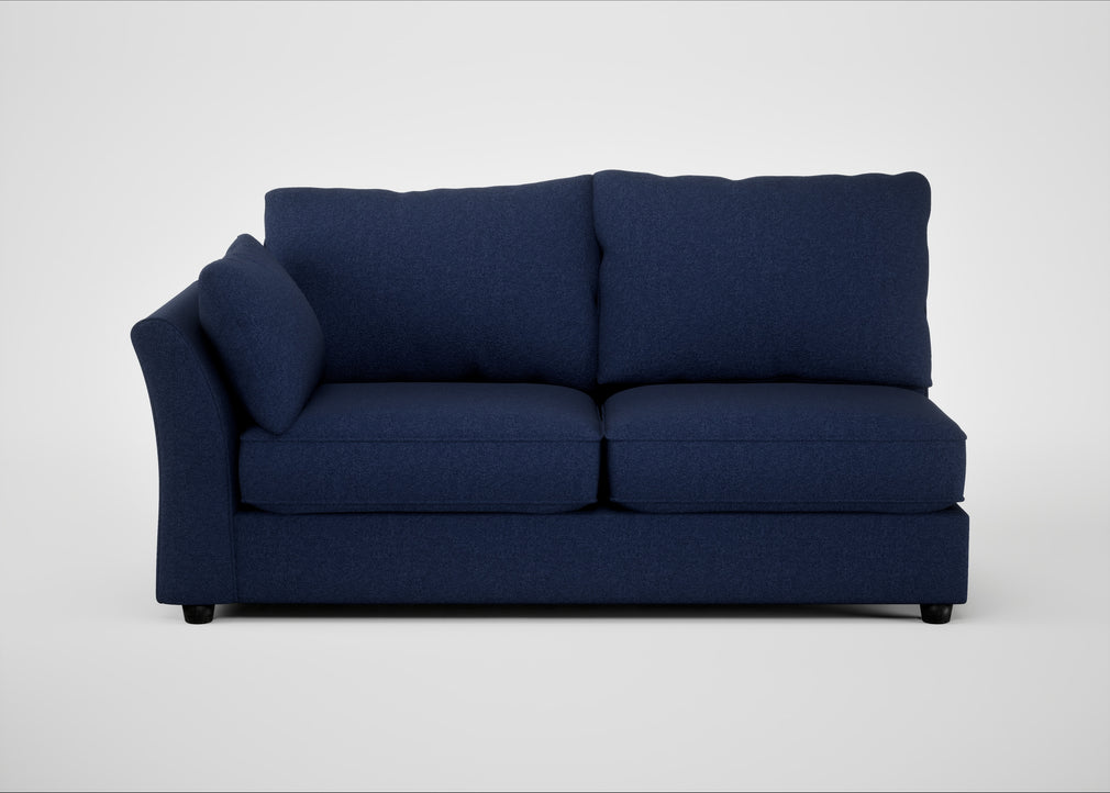 Tailor Large Left Hand Facing Corner Sofa Melton Wool New Navy / Black