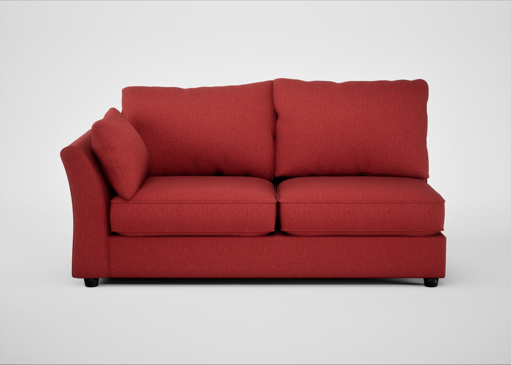 Tailor Large Left Hand Facing Corner Sofa Melton Wool Red Oxide / Black