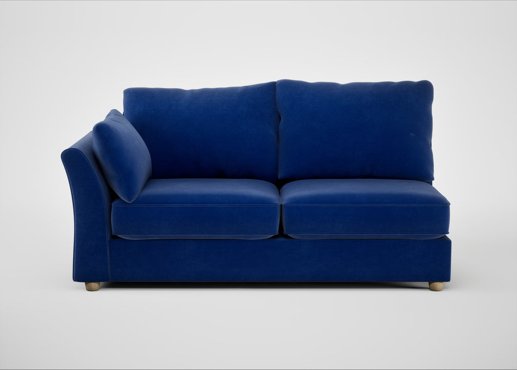 Tailor Large Left Hand Facing Corner Sofa Smart Luxe Velvet Azure / Natural