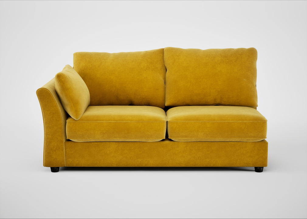 Tailor Large Left Hand Facing Corner Sofa Smart Luxe Velvet Canary / Black