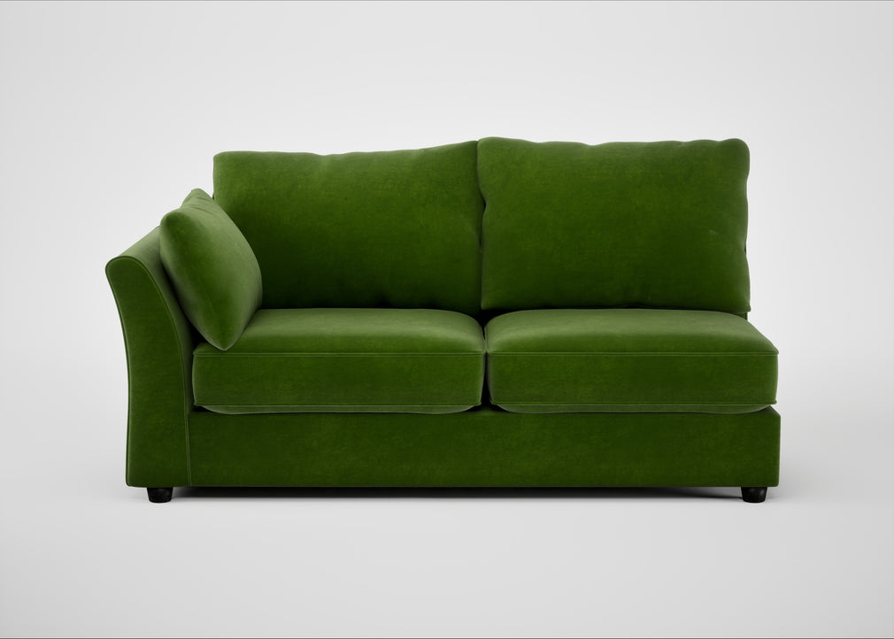 Tailor Large Left Hand Facing Corner Sofa Smart Luxe Velvet Grass / Black