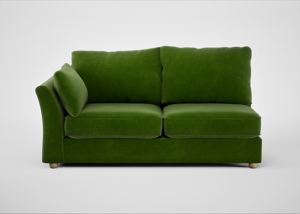 Tailor Large Left Hand Facing Corner Sofa Smart Luxe Velvet Grass / Natural