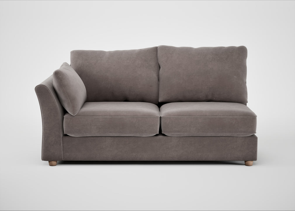 Tailor Large Left Hand Facing Corner Sofa Smart Luxe Velvet Mushroom / Natural