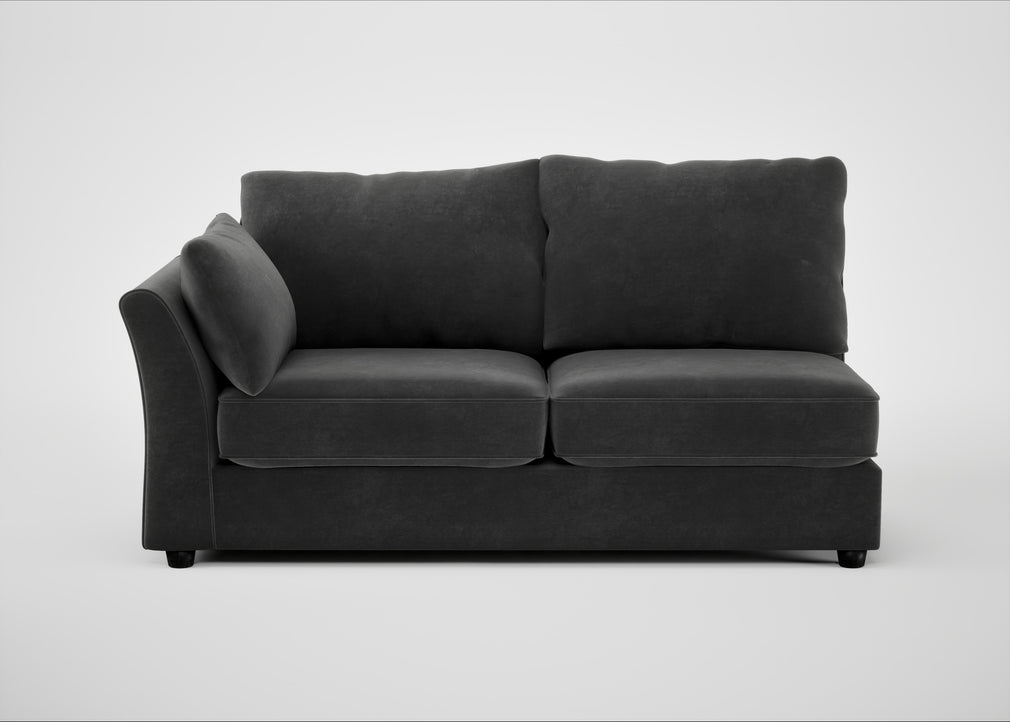 Tailor Large Left Hand Facing Corner Sofa Smart Luxe Velvet Nickel / Black