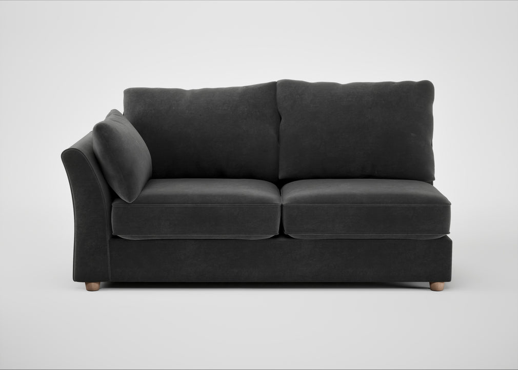 Tailor Large Left Hand Facing Corner Sofa Smart Luxe Velvet Nickel / Natural