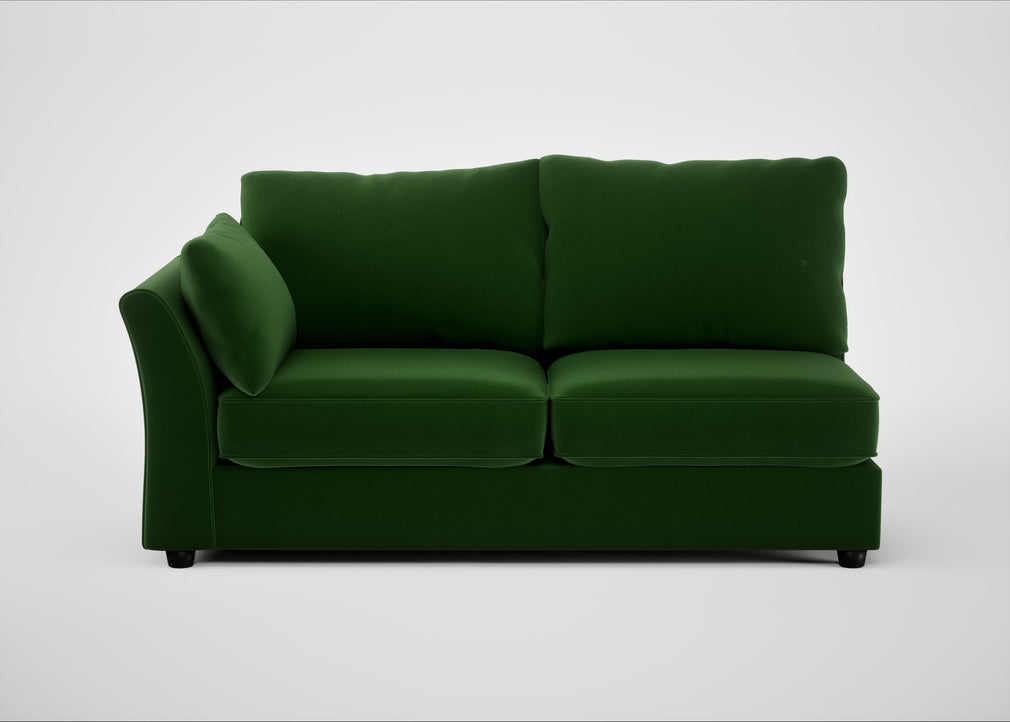 Tailor Large Left Hand Facing Corner Sofa Smart Velvet Forest / Black