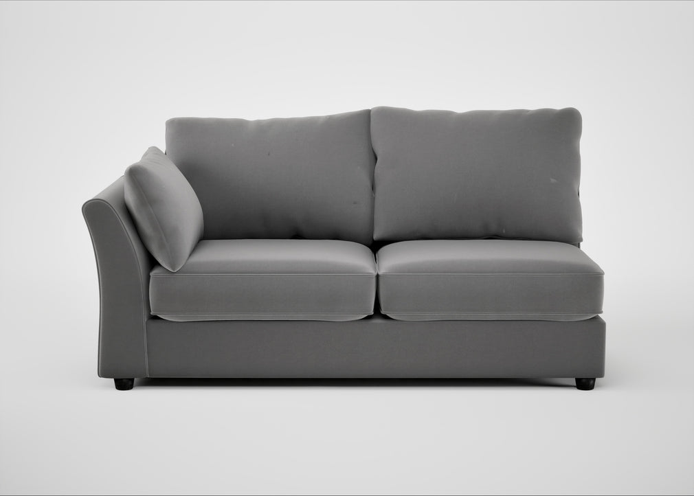 Tailor Large Left Hand Facing Corner Sofa Smart Velvet Mercury / Black