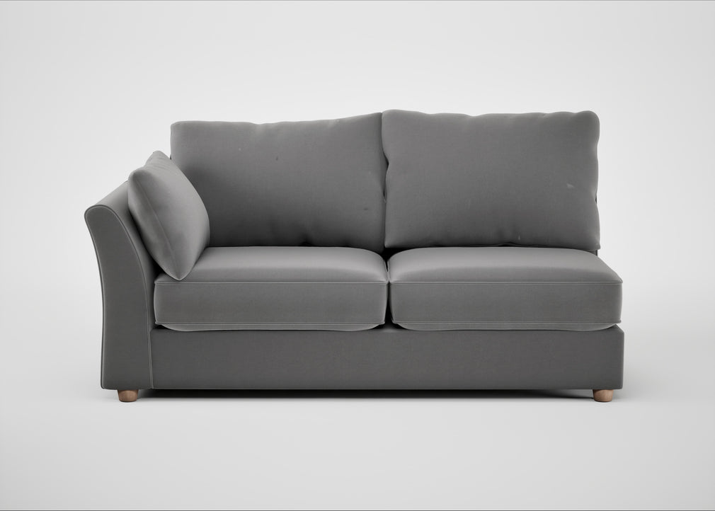 Tailor Large Left Hand Facing Corner Sofa Smart Velvet Mercury / Natural