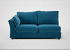 Tailor Large Left Hand Facing Corner Sofa Smart Velvet Ocean Blue / Black