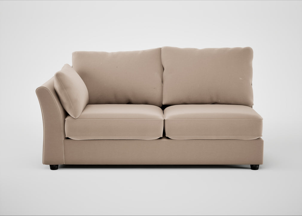 Tailor Large Left Hand Facing Corner Sofa Smart Velvet Pebble / Black