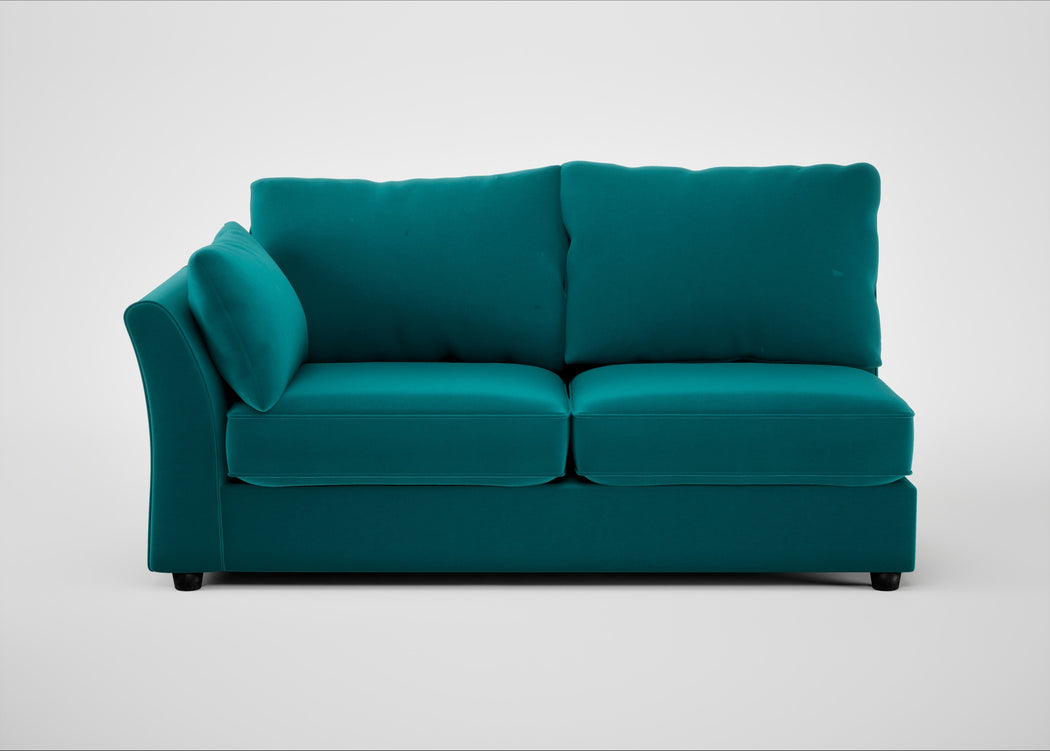 Tailor Large Left Hand Facing Corner Sofa Smart Velvet Petrol / Black