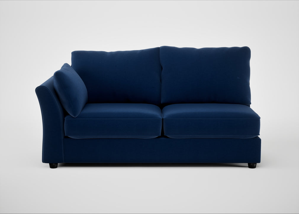 Tailor Large Left Hand Facing Corner Sofa Cotton Velvet Midnight / Black