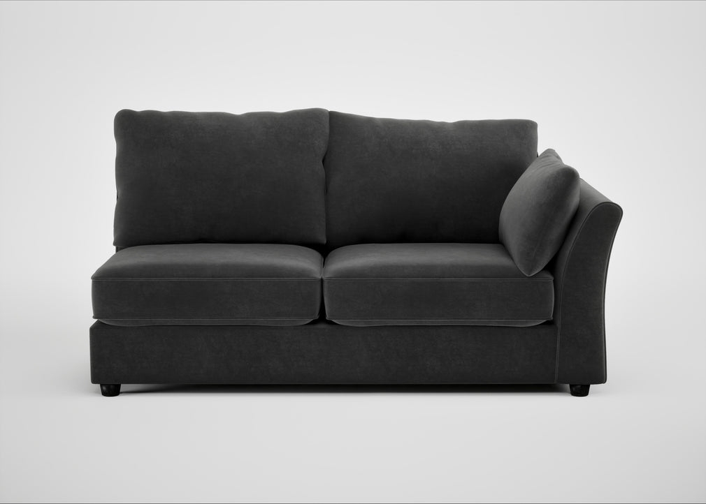 Tailor Large Right Hand Facing Corner Unit Smart Luxe Velvet Nickel / Black