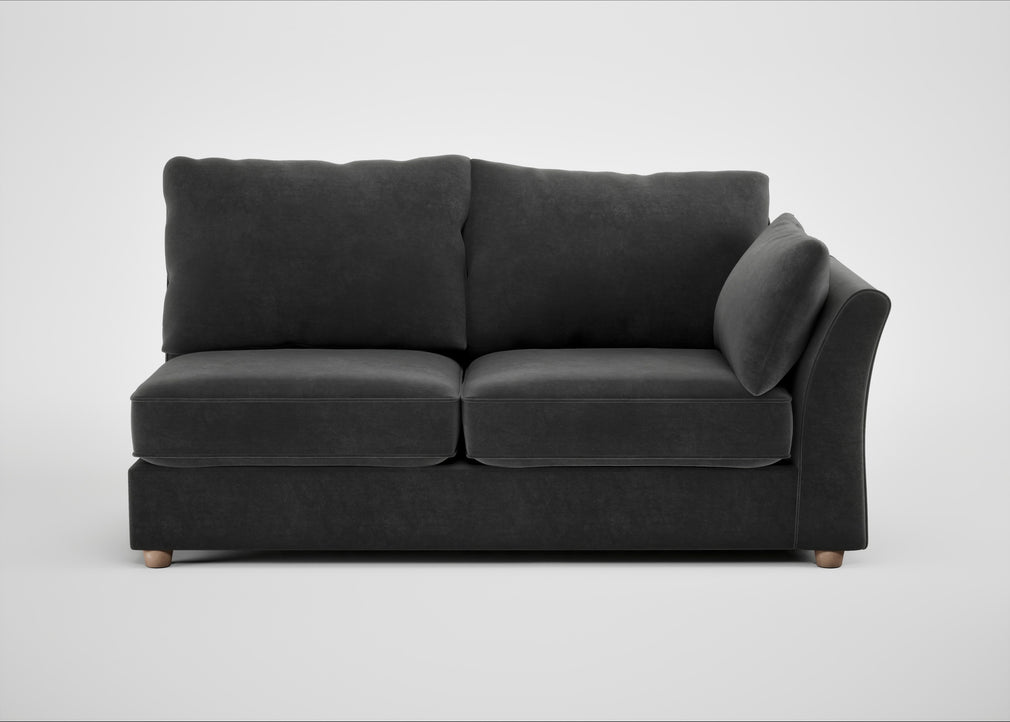 Tailor Large Right Hand Facing Corner Unit Smart Luxe Velvet Nickel / Natural