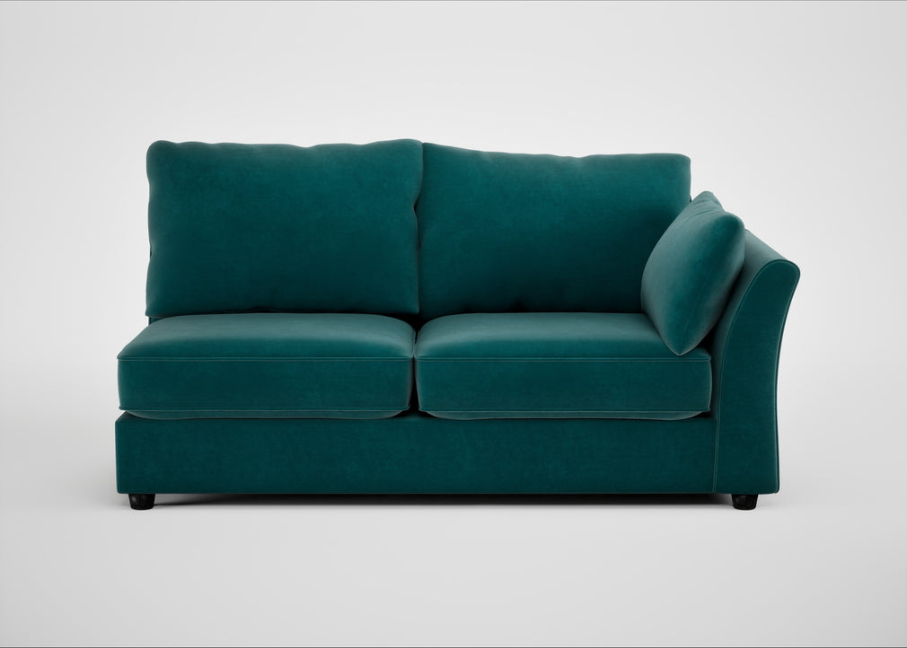 Tailor Large Right Hand Facing Corner Unit Smart Luxe Velvet Ocean Green / Black